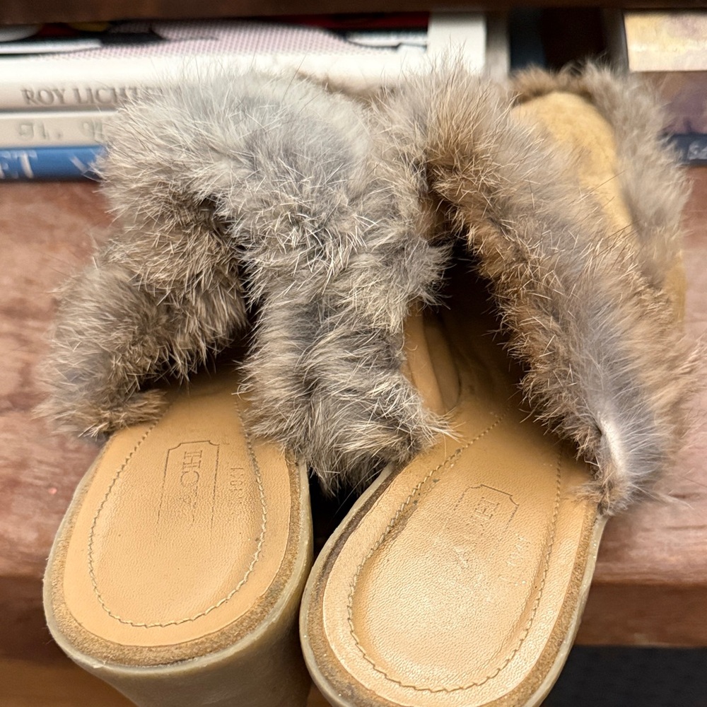 COACH Rabbit Fur Wedges - Picture 3 of 7